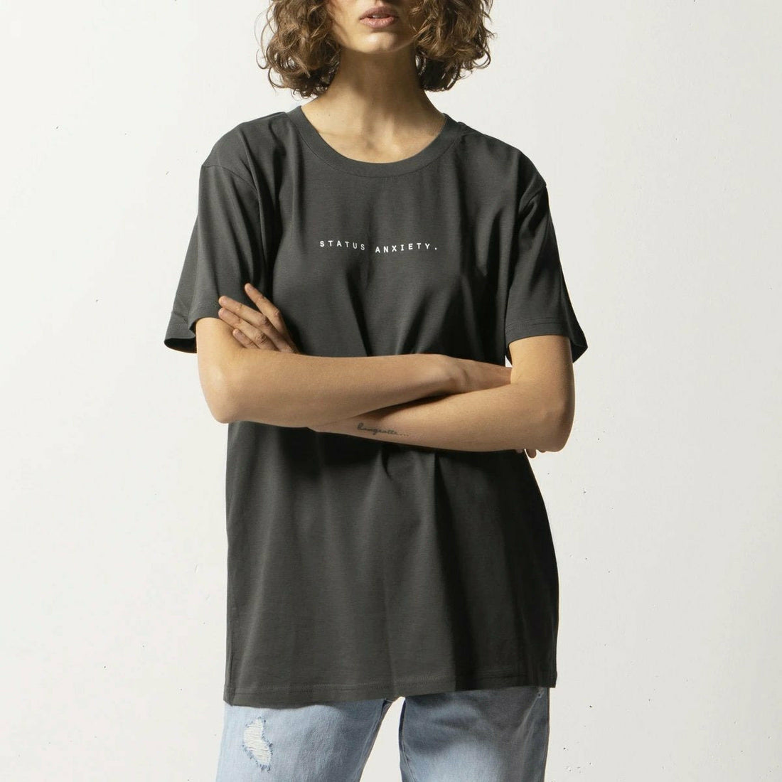 Status Anxiety think It Over Women's Tee - Coal